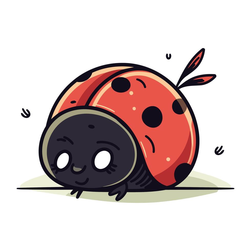 Cute ladybug vector illustration. Cute cartoon ladybug. 32918824 Vector