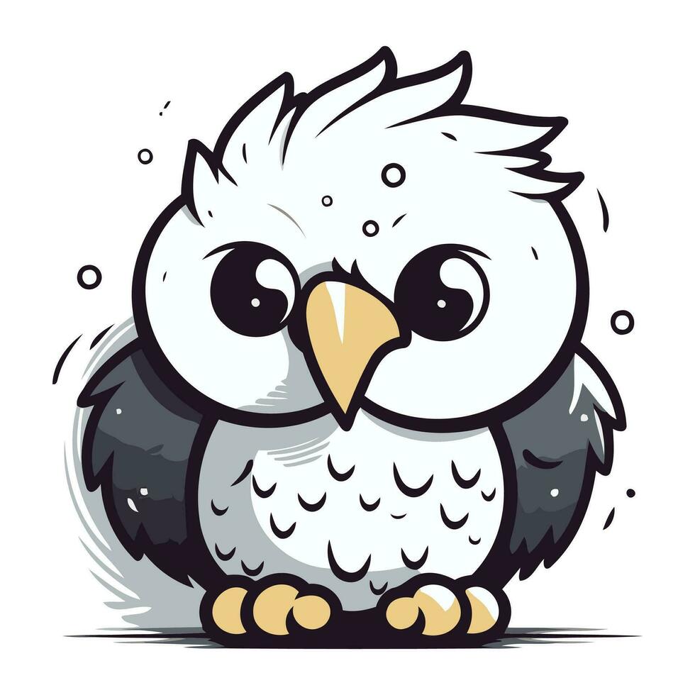 Illustration of a Cute Owl on White Background. Vector illustration