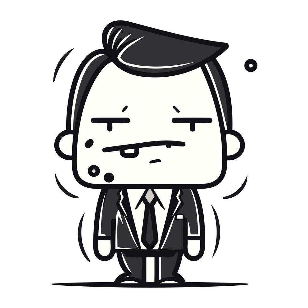 Angry Businessman Cartoon Character Vector Illustration. Businessman Cartoon Character