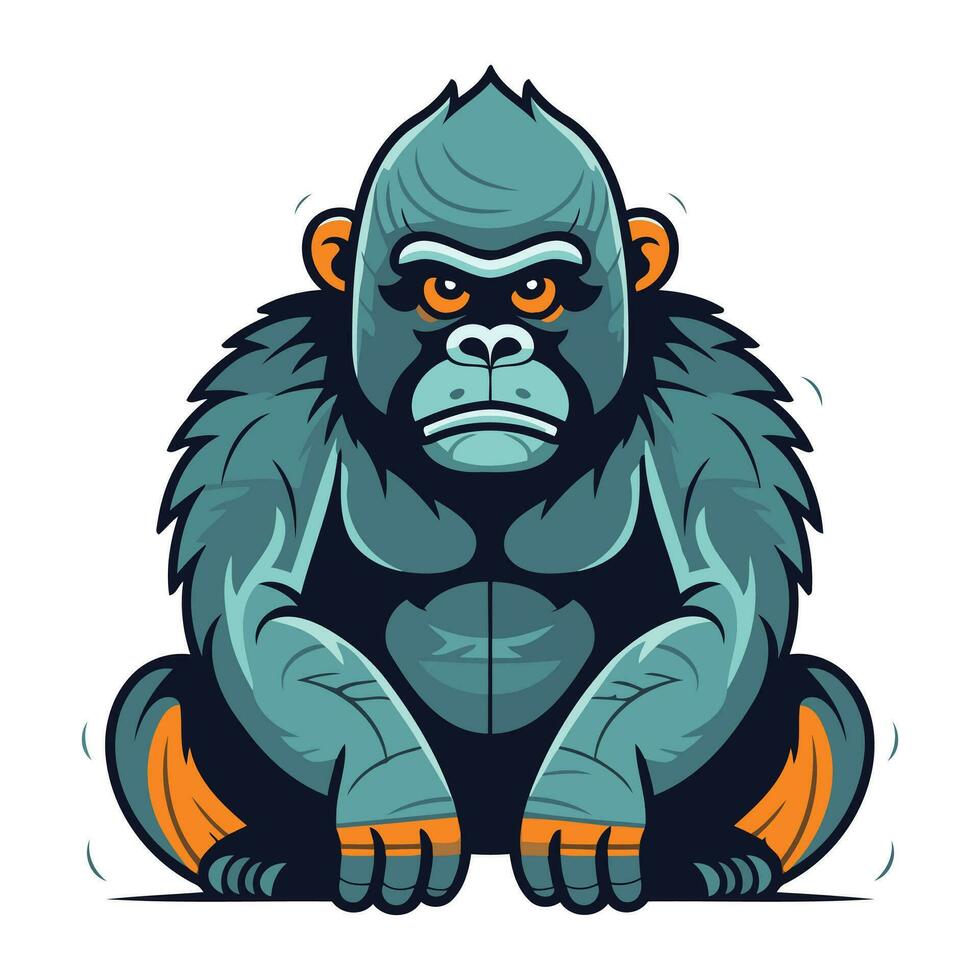 Gorilla monkey mascot. Vector illustration of a gorilla mascot.