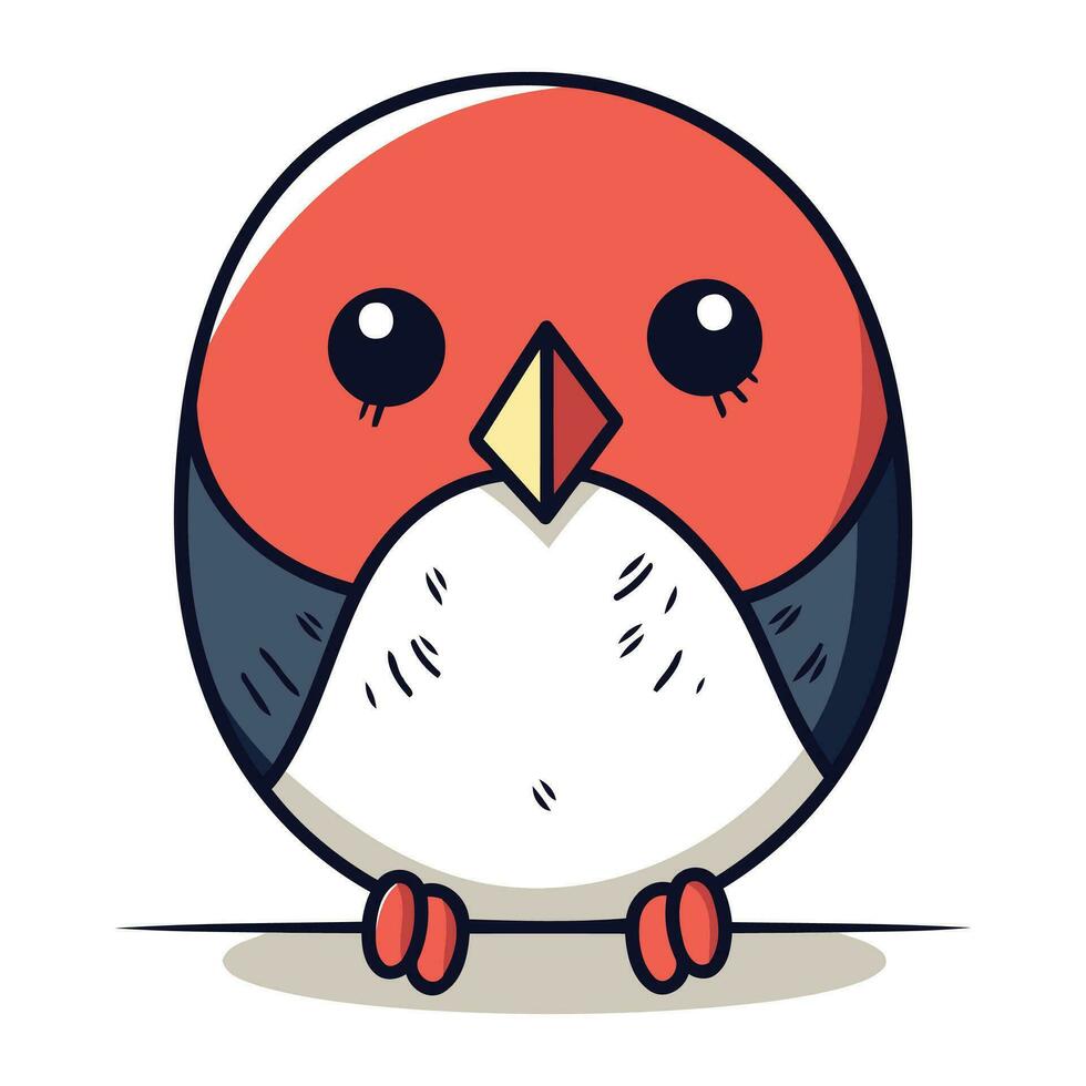 Cute cartoon bird. Vector illustration isolated on a white background.