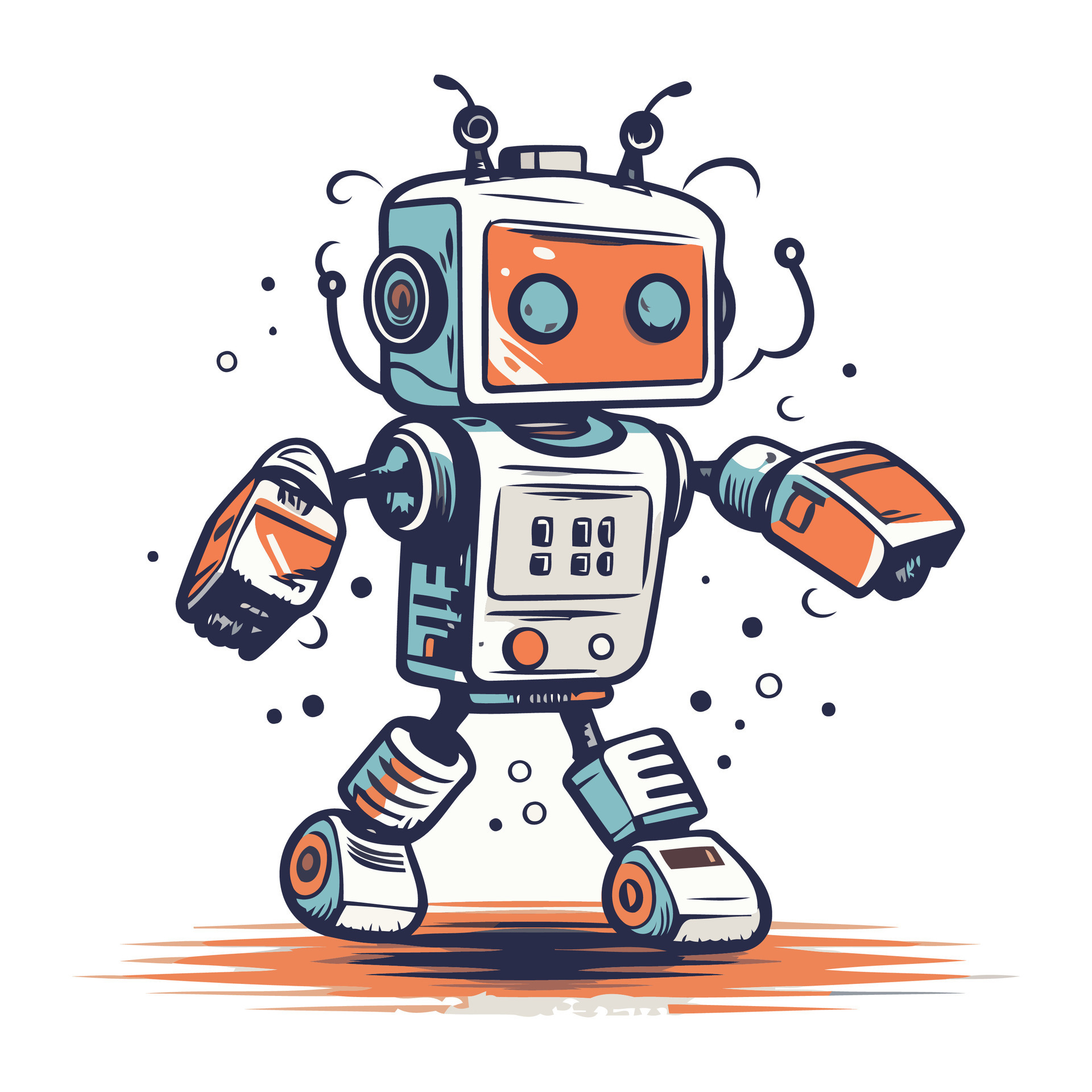Robot. Vector illustration. Isolated on a white background. 32919715 ...