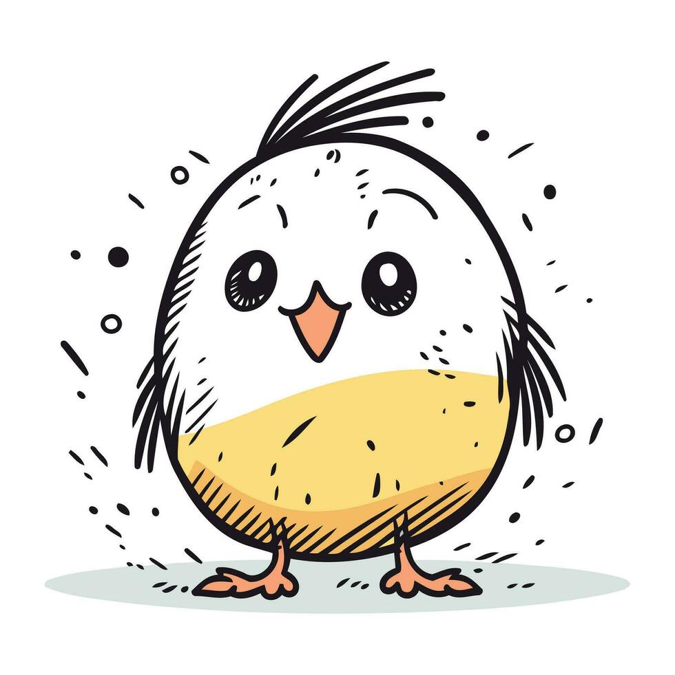 Cute cartoon chick. Vector illustration isolated on a white background.