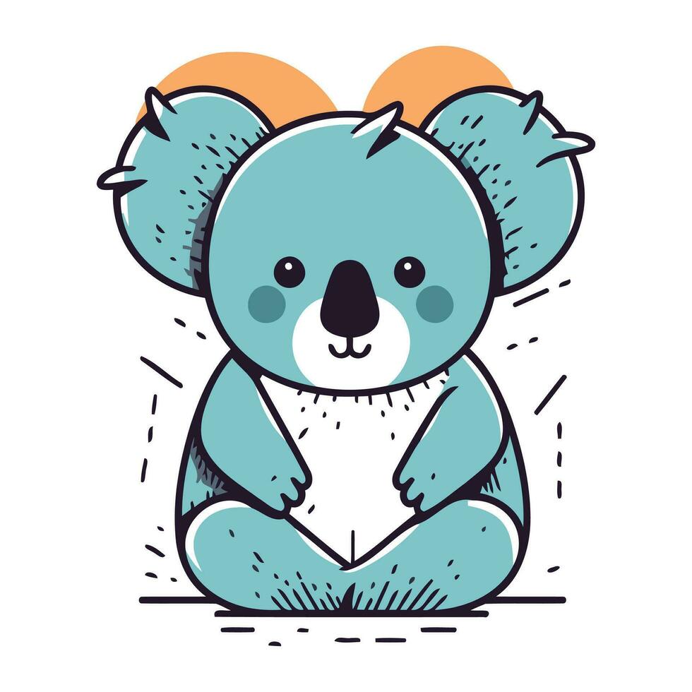 Cute cartoon koala. Vector illustration of a cute koala.