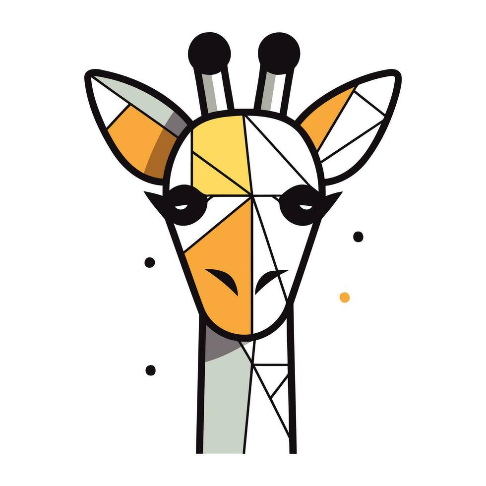 Giraffe head vector illustration on white background. Flat style.