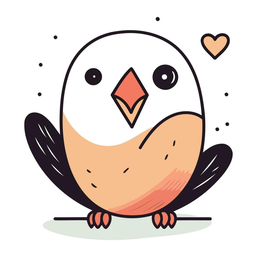 Cute cartoon penguin. Vector illustration of a cute bird.