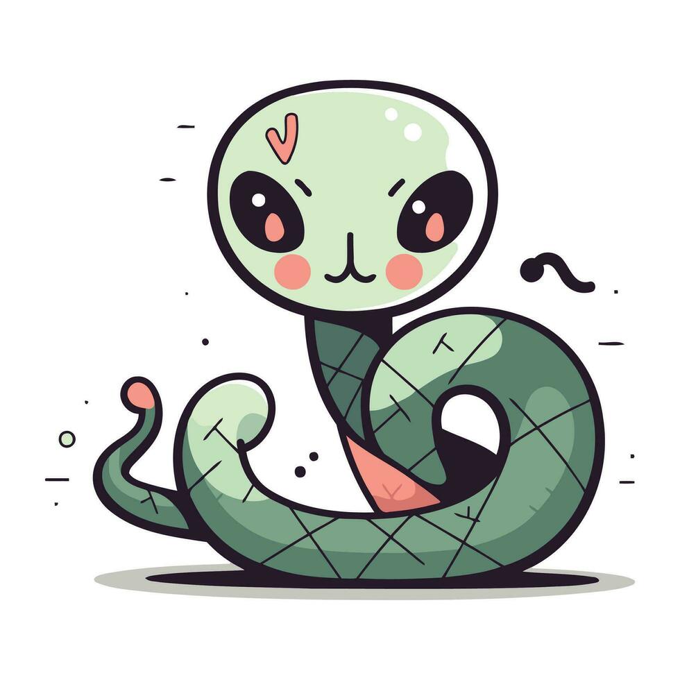 linda dibujos animados serpiente. vector ilustración. aislado en blanco antecedentes.