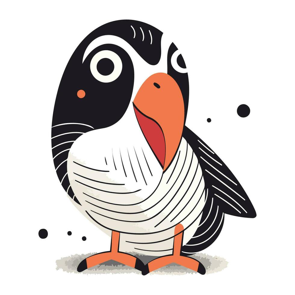 linda pingüino aislado en un blanco antecedentes. vector ilustración.