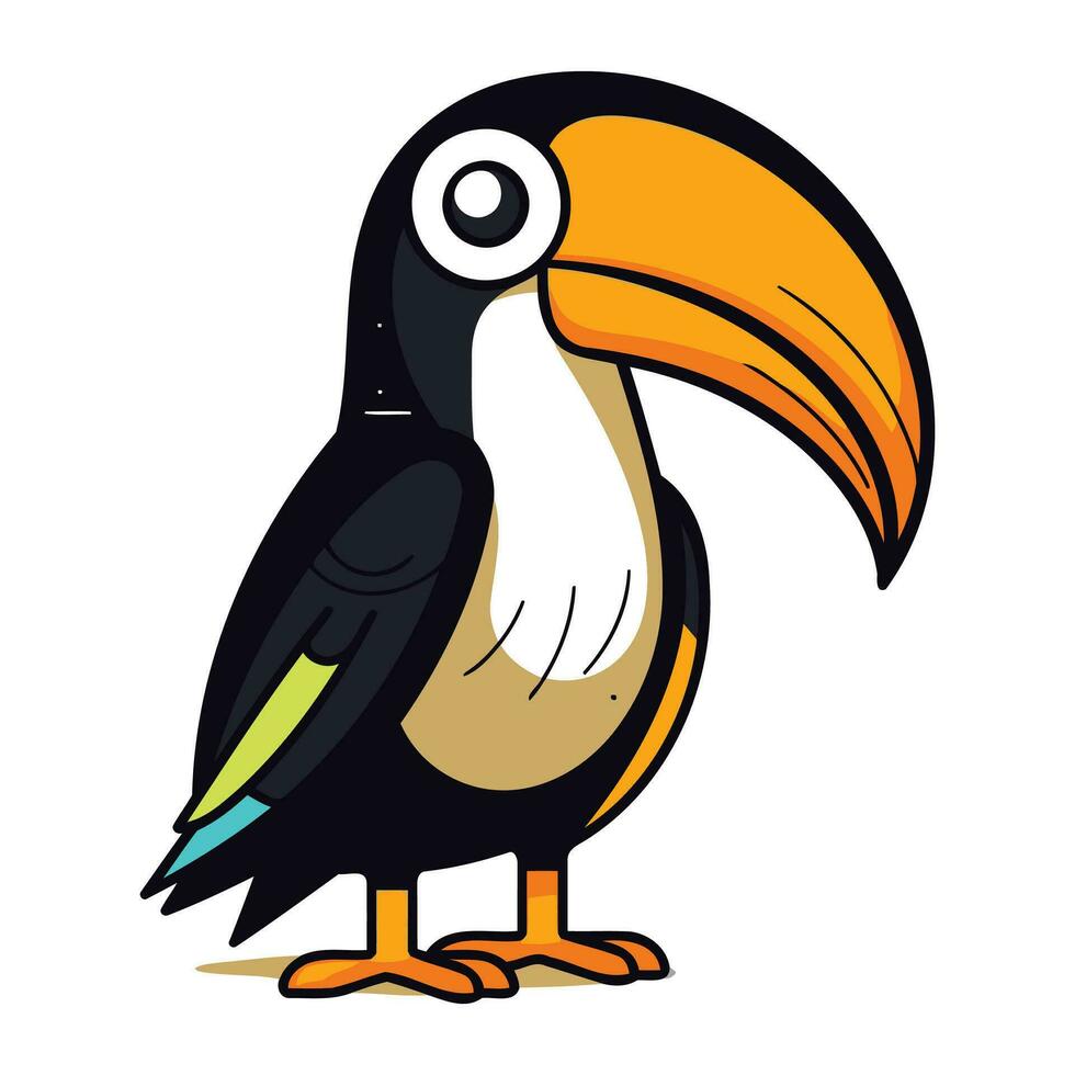 Toucan bird isolated on a white background. Vector illustration.