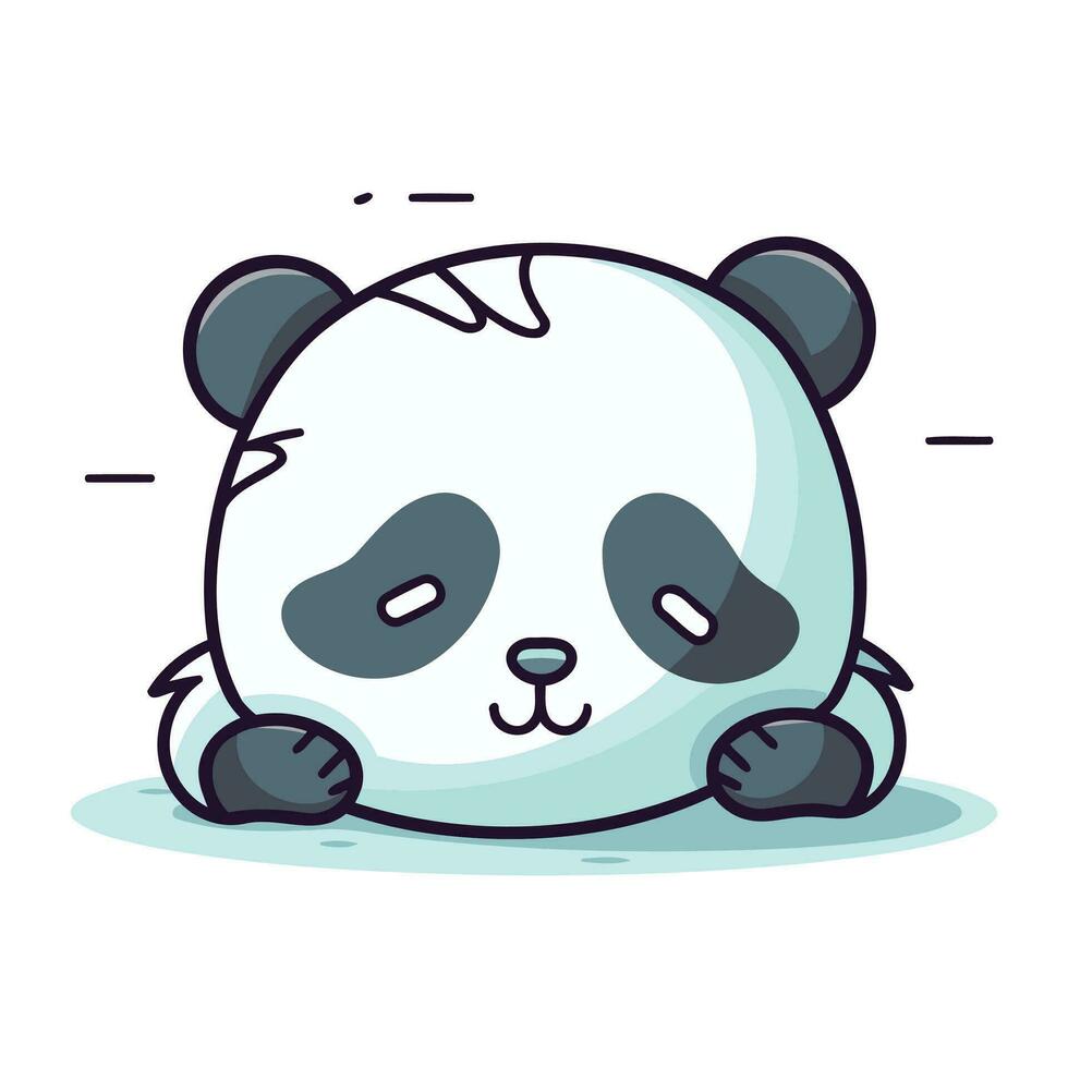 Cute panda vector illustration. Cute cartoon panda character.