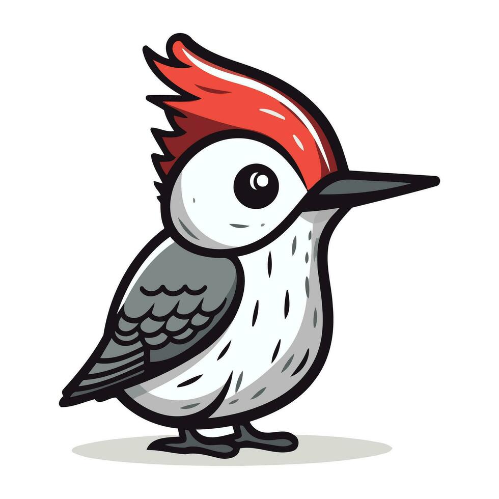 Cute Woodpecker Bird Cartoon Mascot Vector Illustration