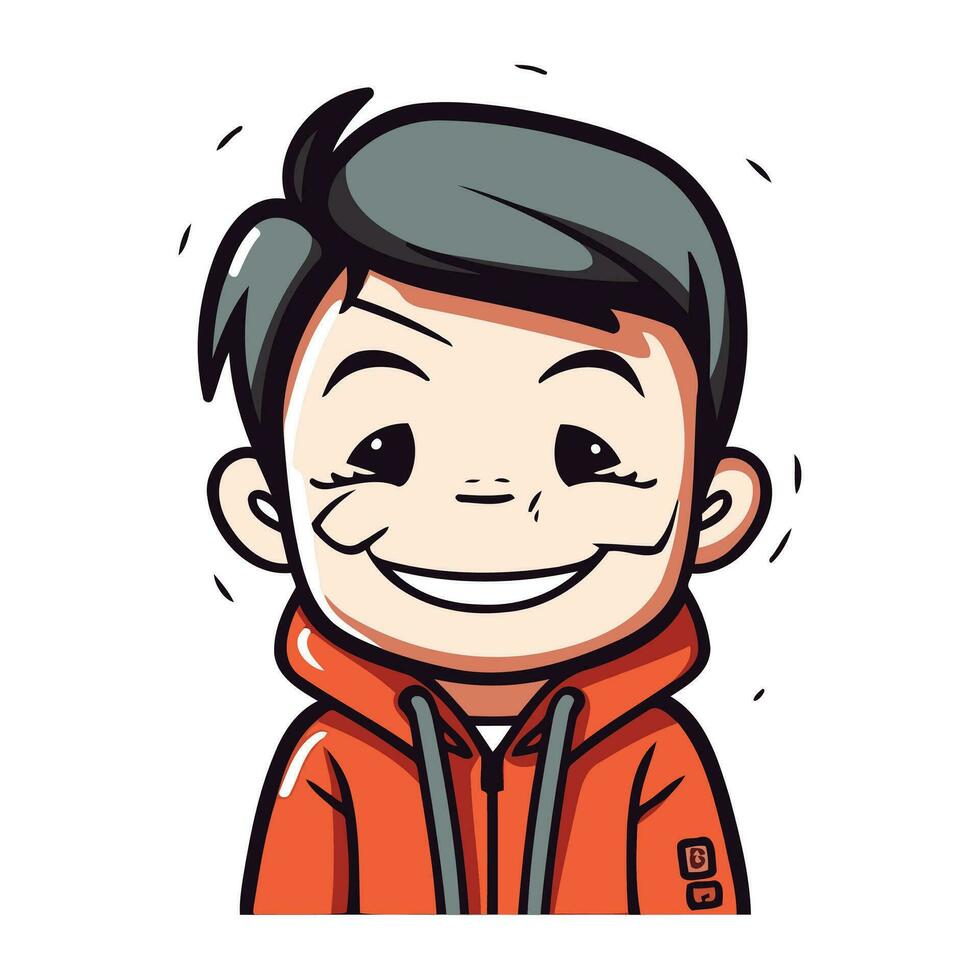 Illustration of a happy boy smiling and looking at the camera. vector