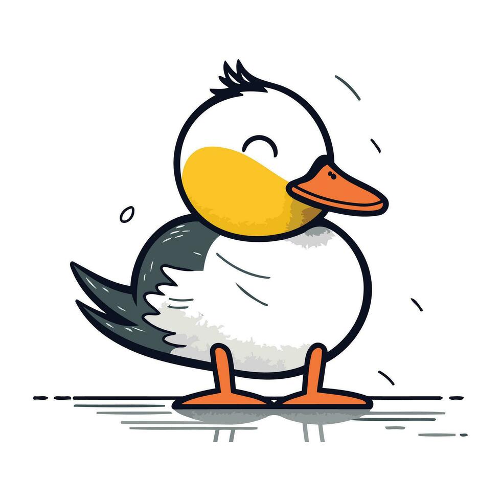 Duck. Vector illustration. Isolated on a white background.