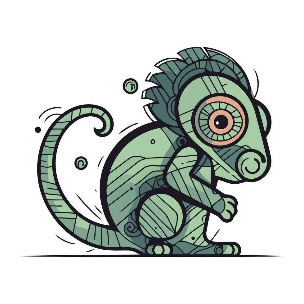 vector ilustración de un iguana en el estilo de un garabatear.