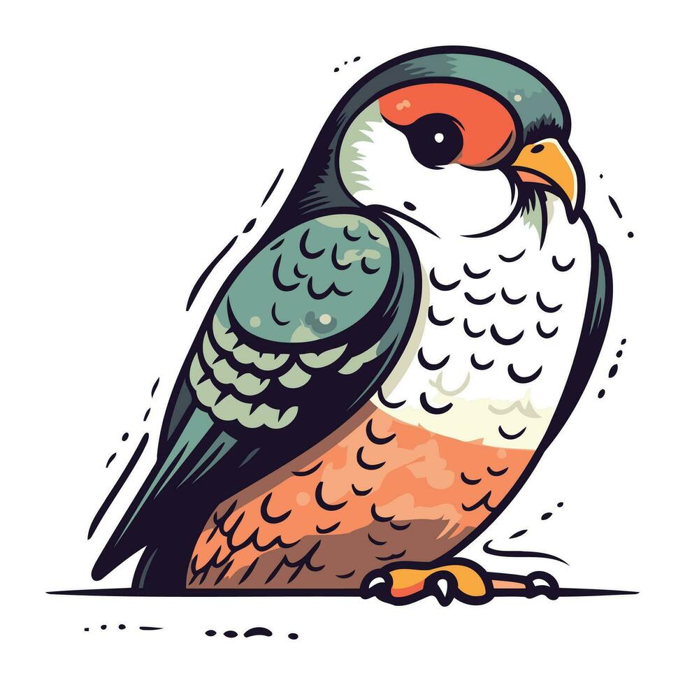 vector imagen de un pájaro en dibujos animados estilo en un blanco antecedentes.