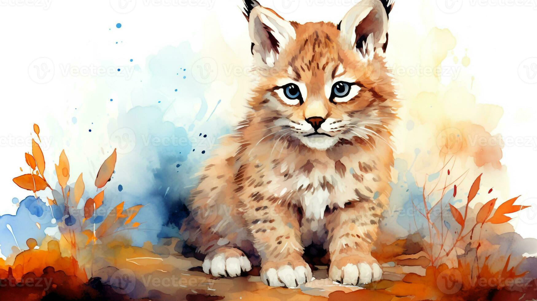 a cute little Lynx in Disney cartoon style. Generative AI 32876109 Stock  Photo at Vecteezy
