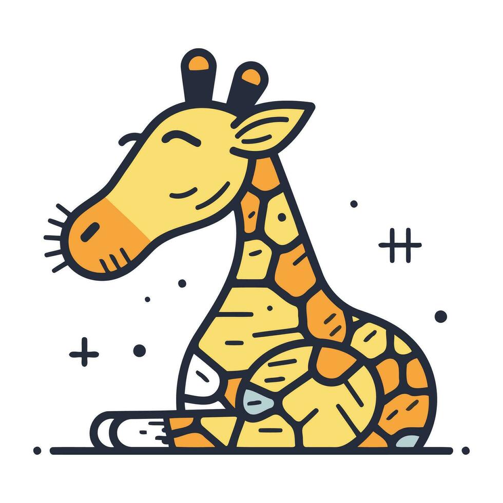 Giraffe icon. Flat illustration of giraffe icon for web design vector