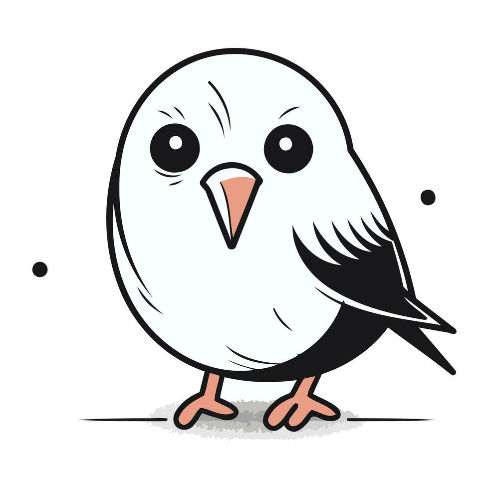 Cute cartoon bird isolated on a white background. Vector illustration.