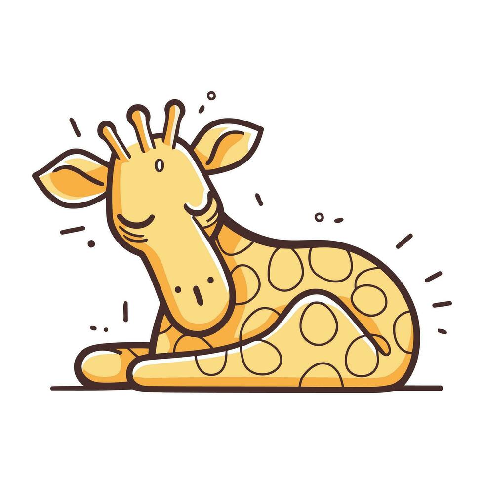 Cute giraffe. Isolated vector illustration on white background.