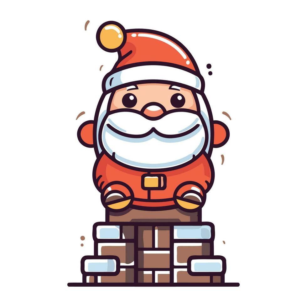 Cute Santa Claus. Christmas and New Year. Vector illustration.