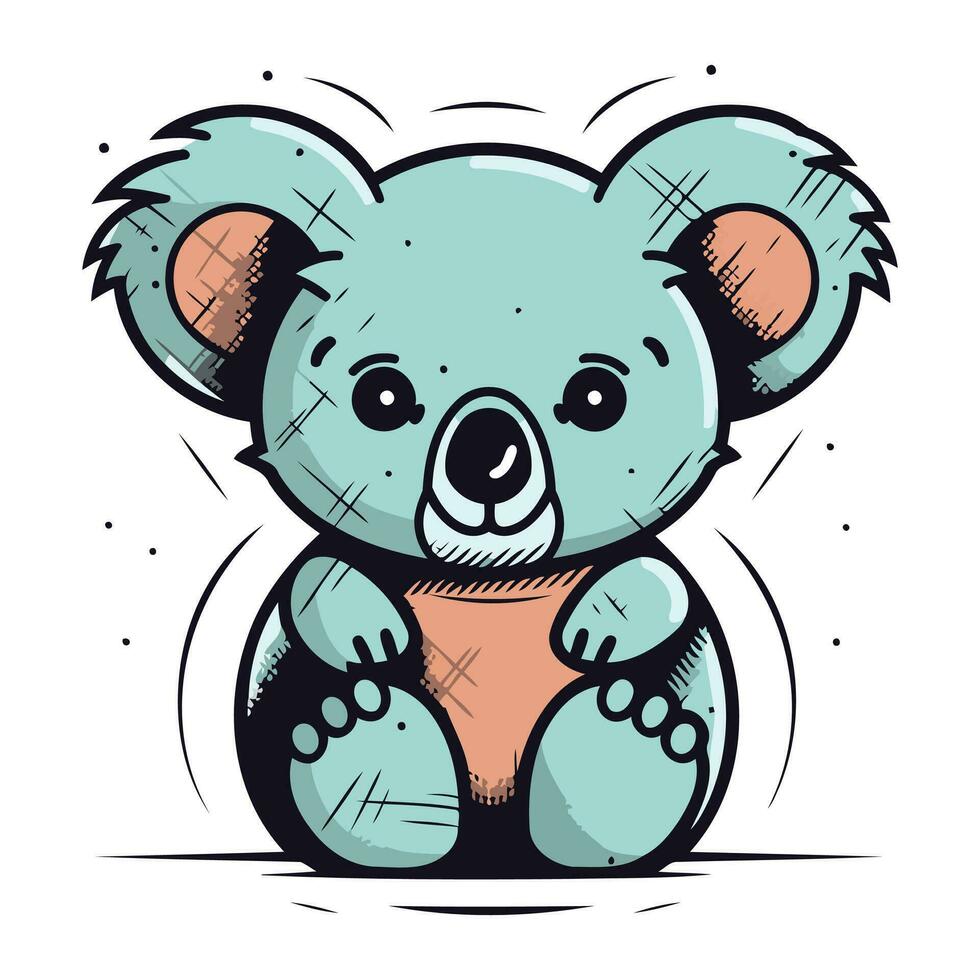 Cute cartoon koala. Vector illustration of a cute koala.