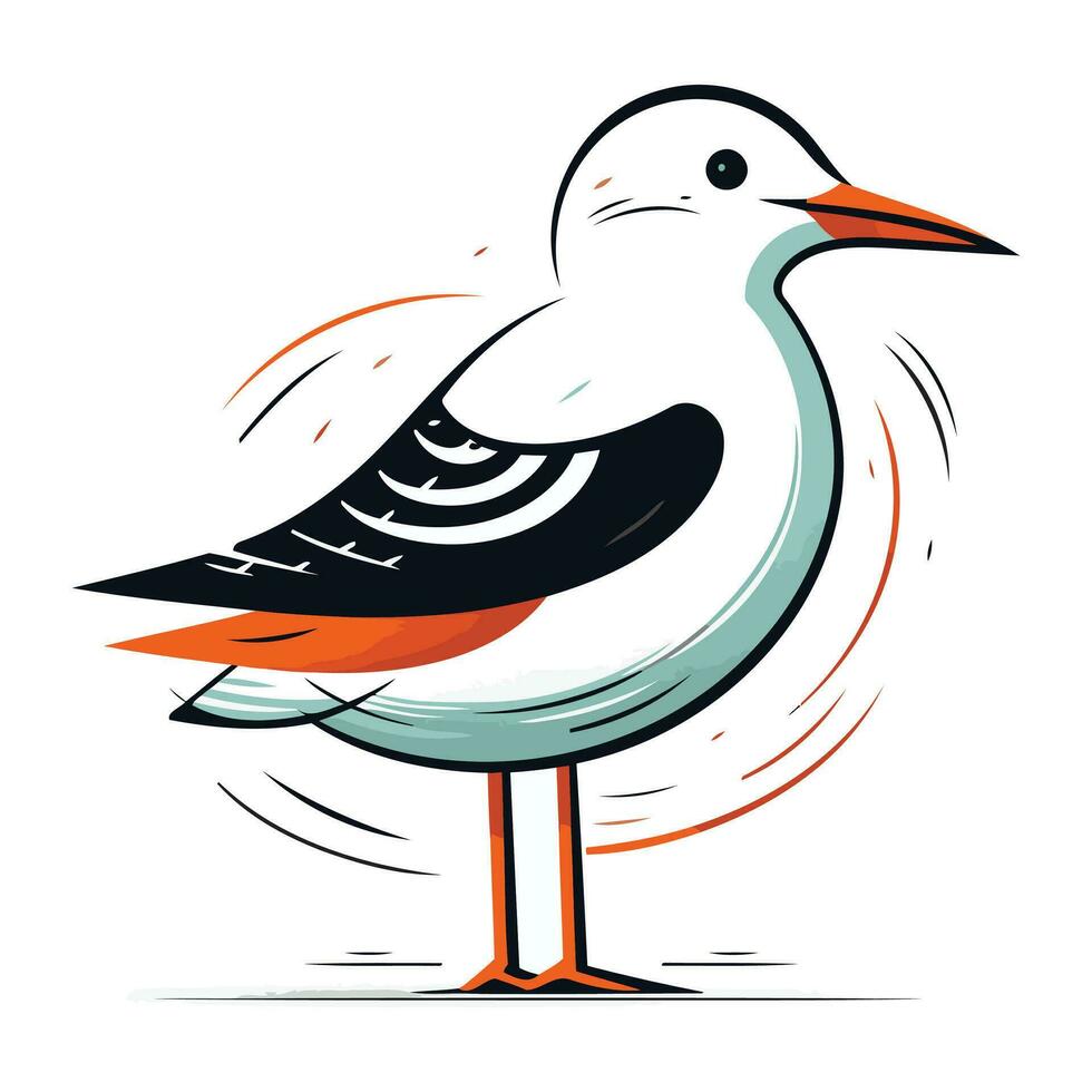 Seagull vector illustration. Isolated on a white background.