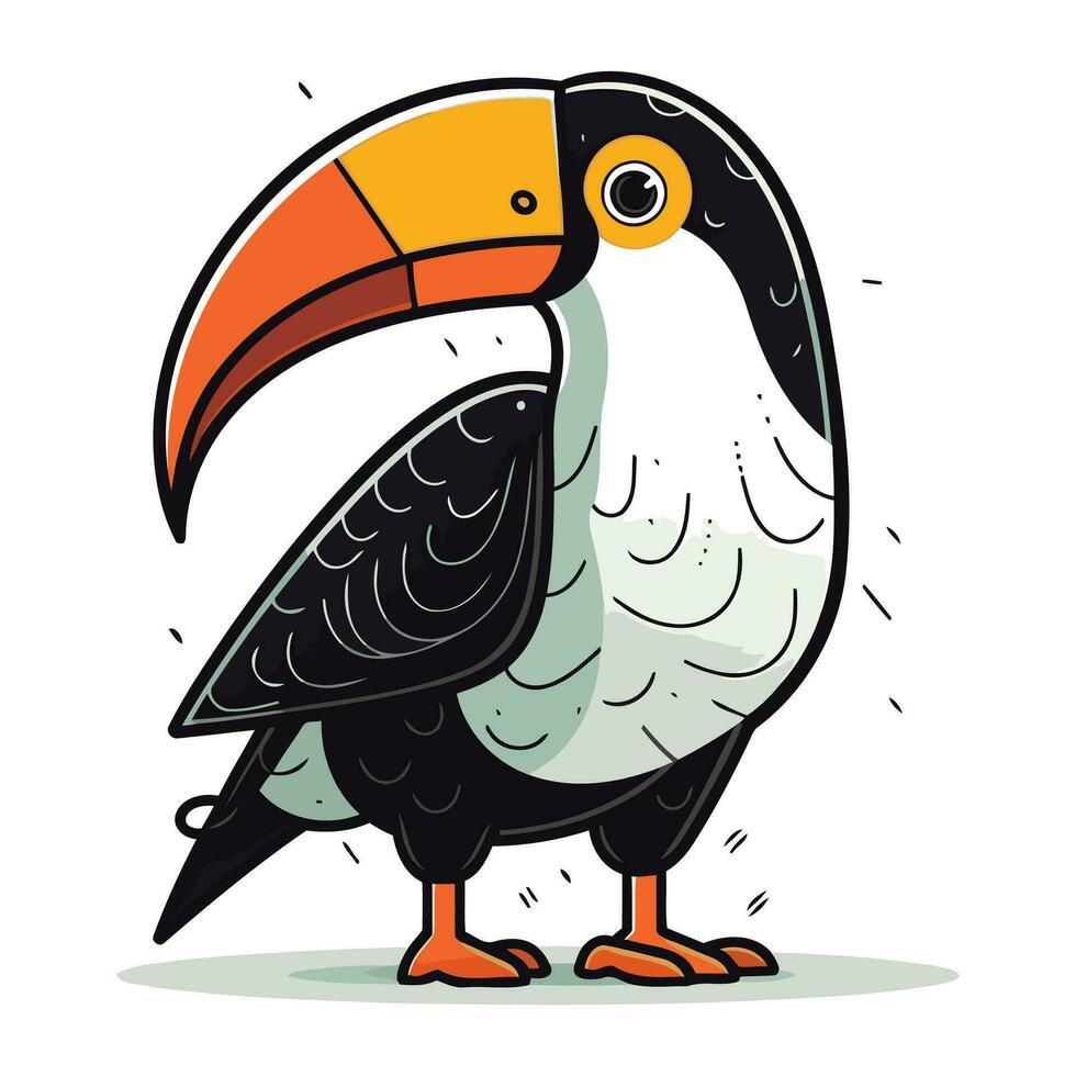 Cartoon toucan. Vector illustration isolated on a white background.