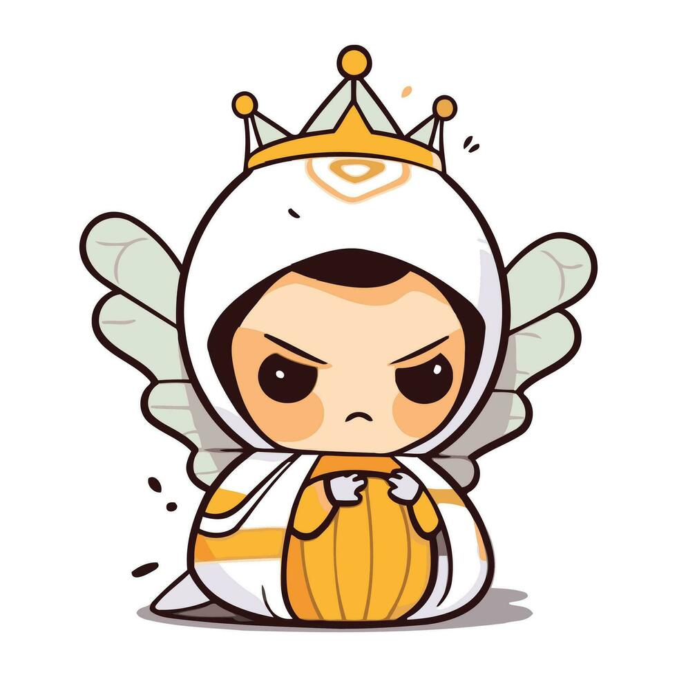 Cute Little Angel Mascot Character Vector Illustration Design.