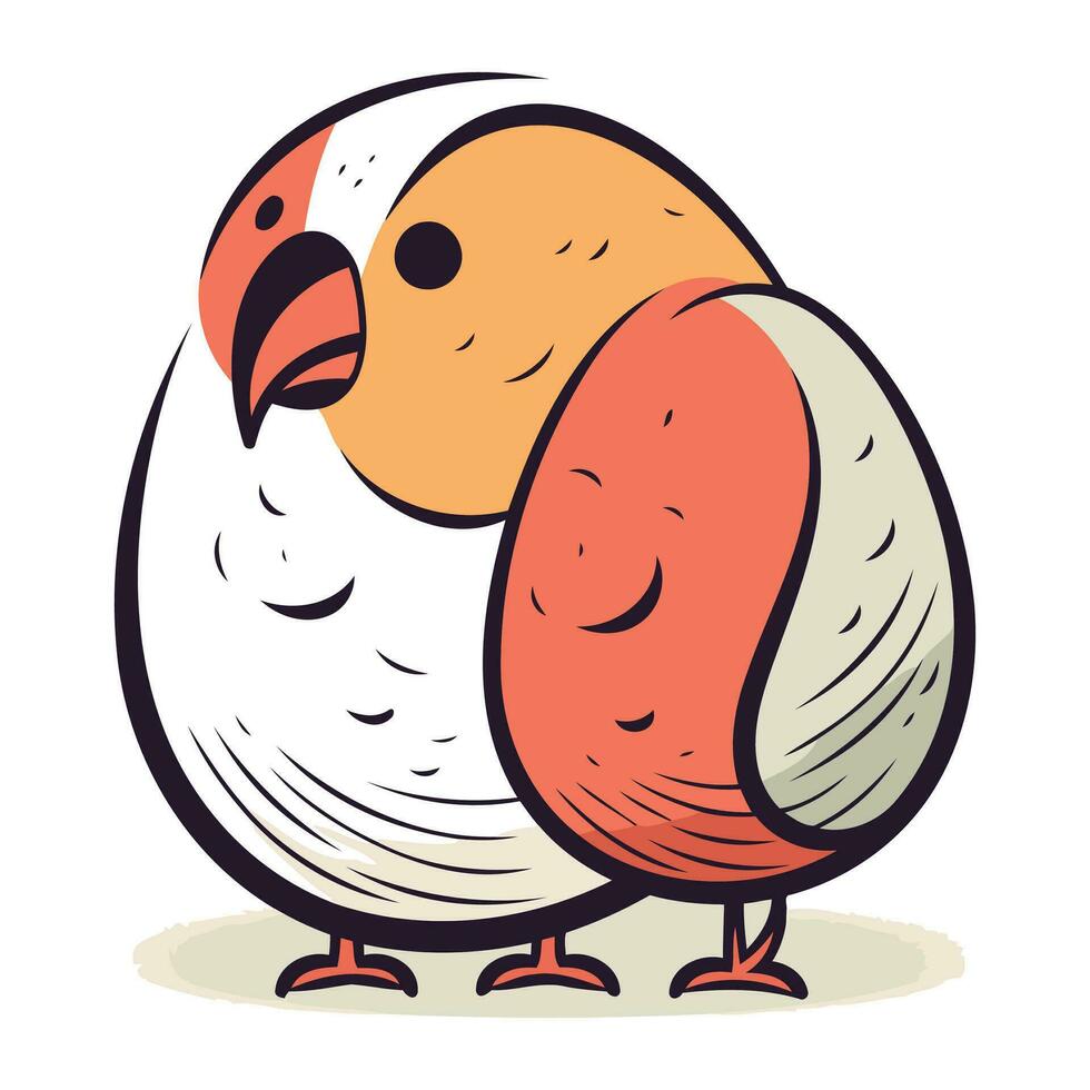 Cartoon illustration of a cute little bird. Vector clip art.