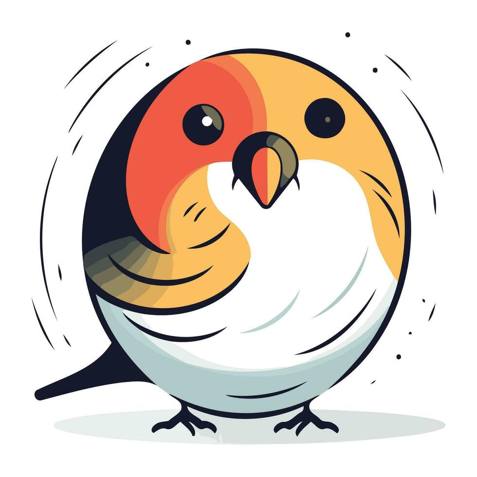 Bullfinch bird. Cute cartoon animal. Vector illustration.