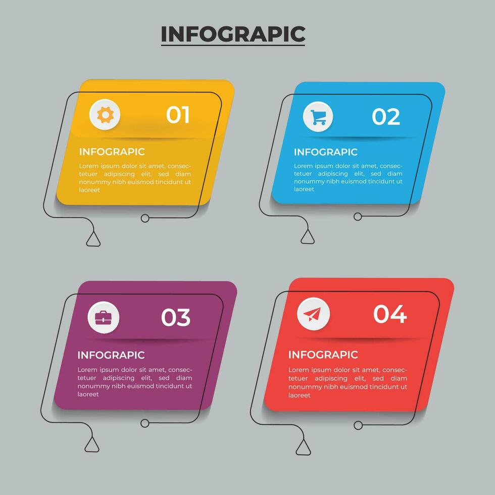 infographics design for uses different options, Modern steps infographic design. vector