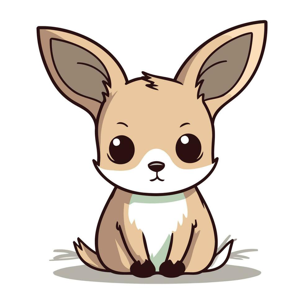 Cute little chihuahua cartoon character. Vector illustration.