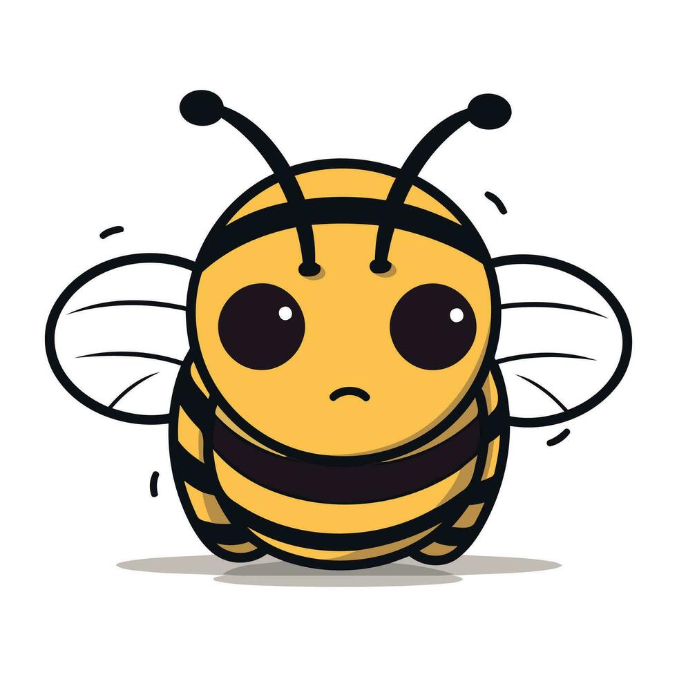 Cute Bee Cartoon Mascot Character. Vector Illustration.