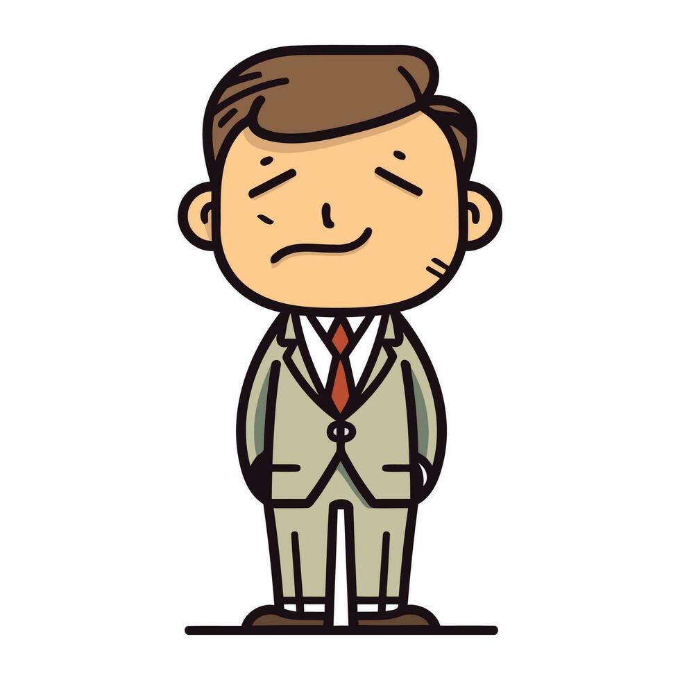 Upset Businessman   Cartoon Vector Illustration