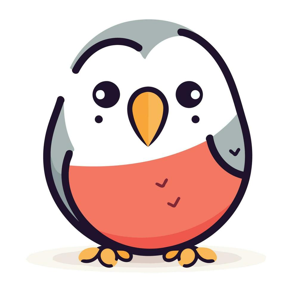 Cute cartoon penguin. Vector illustration in a flat design.