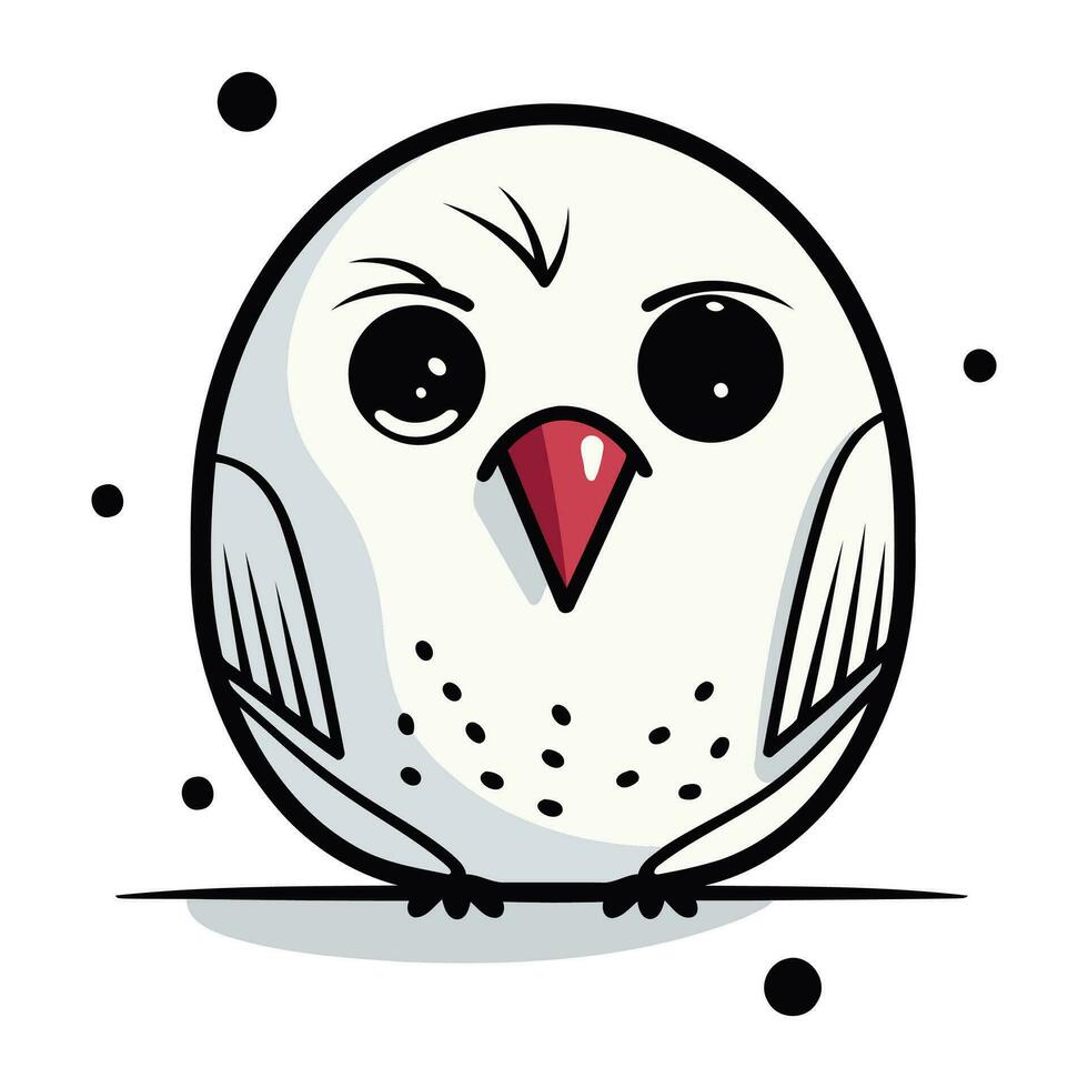 Cute cartoon owl on a white background. Vector illustration in a flat style.