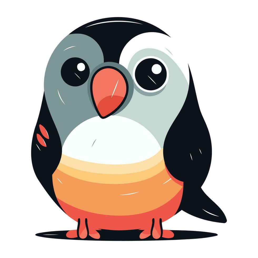 Cute penguin. Vector illustration isolated on a white background.