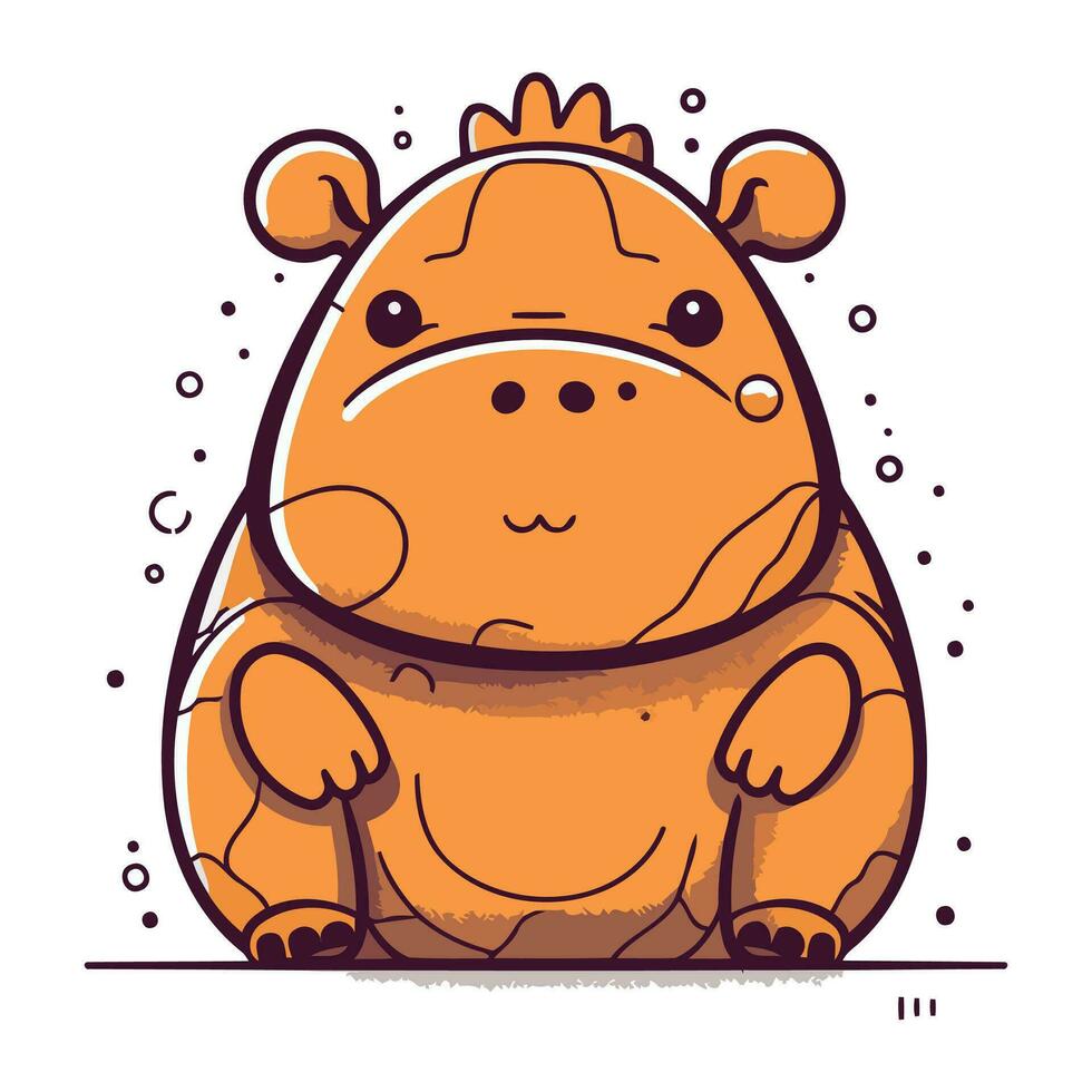 Cute hippo. Vector illustration of a cartoon hippopotamus.