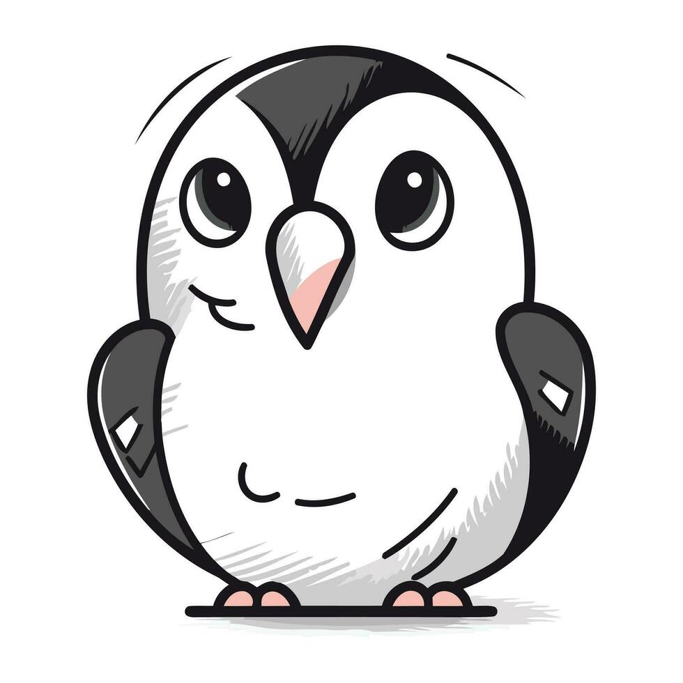 Penguin cartoon vector illustration. Cute cartoon penguin.