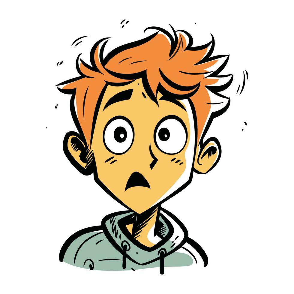 ilustración de un joven hombre con un enojado expresión en su cara vector