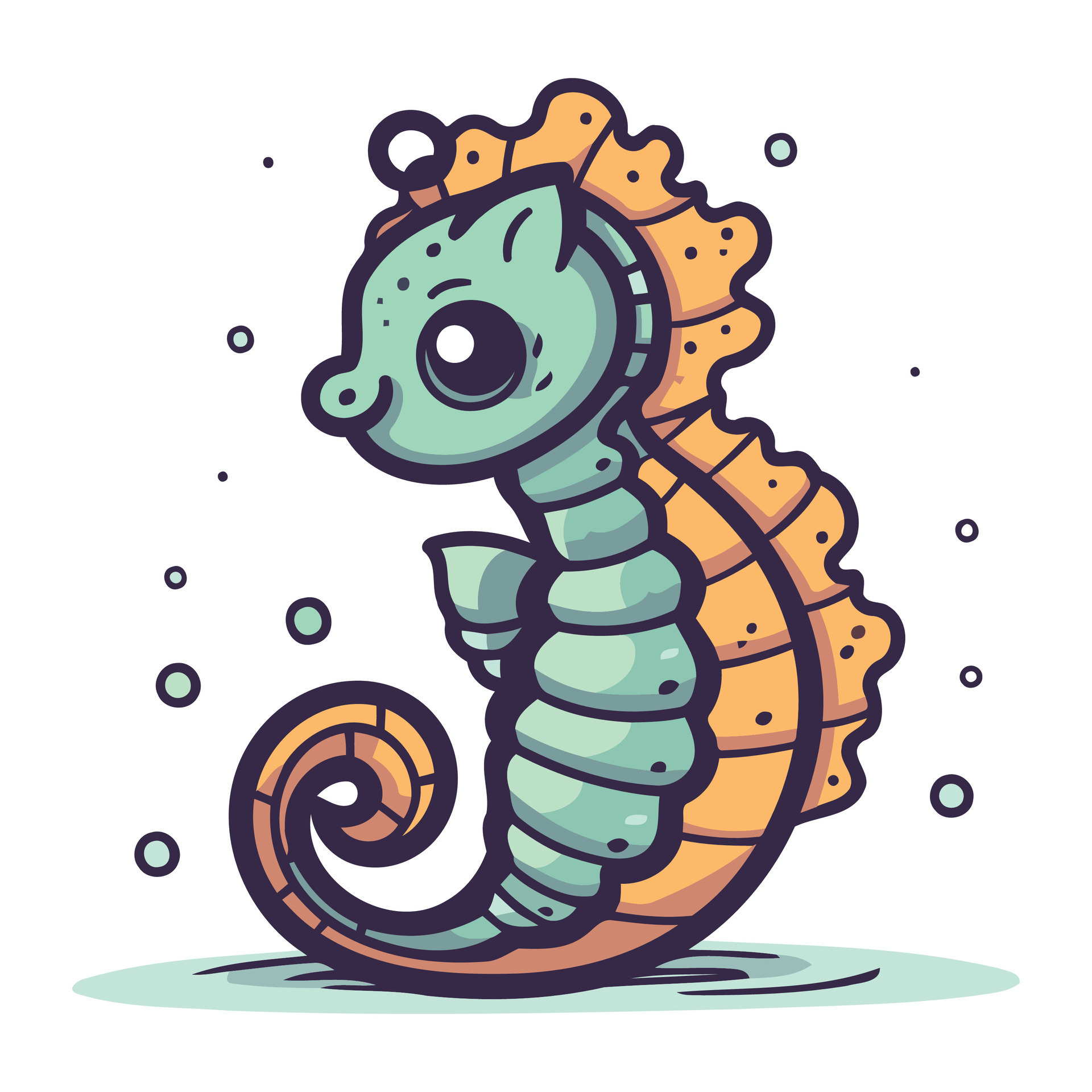 Vector Drawing and Paint Cute Cartoon Seahorse. Educational Game for Kids.  Vector Illustration with Cartoon Style Funny Sea Animal Ilustração do Vetor  - Ilustração de linha, educacional: 153519182