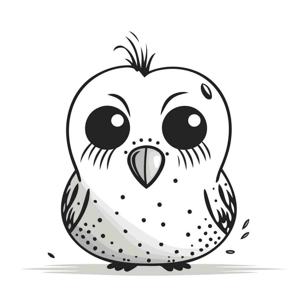 Cute cartoon owl. Vector illustration isolated on a white background.