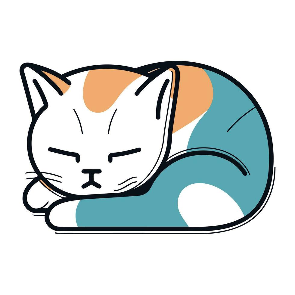 Cute cat sleeping icon vector illustration graphic design vector illustration graphic design