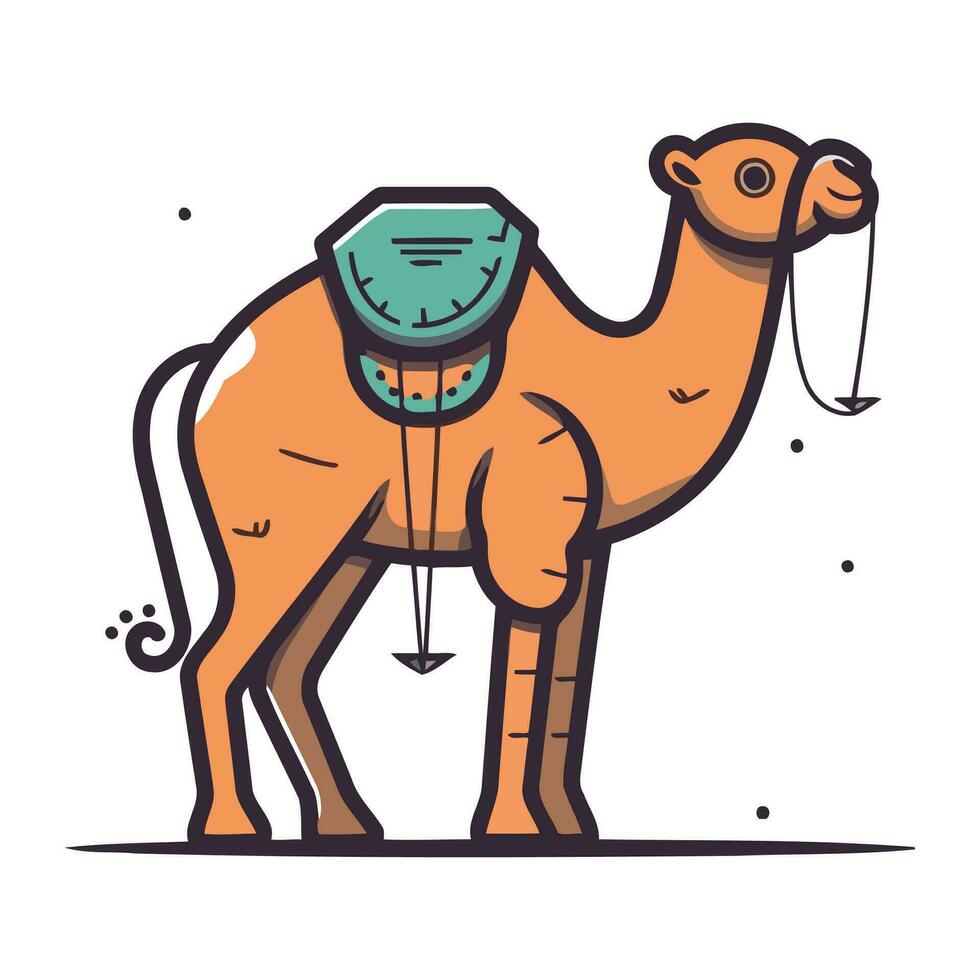 camello. vector ilustración en plano estilo. linda dibujos animados camello.
