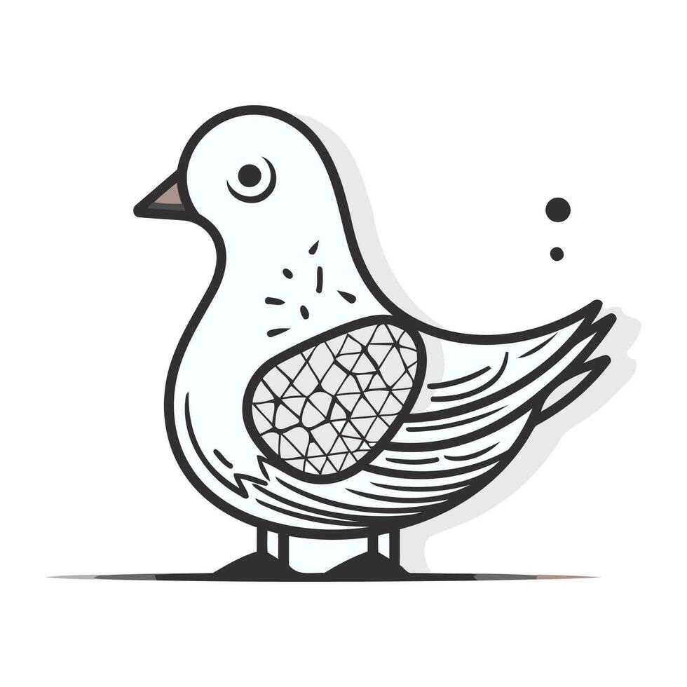 Pigeon doodle icon. Pigeon vector illustration