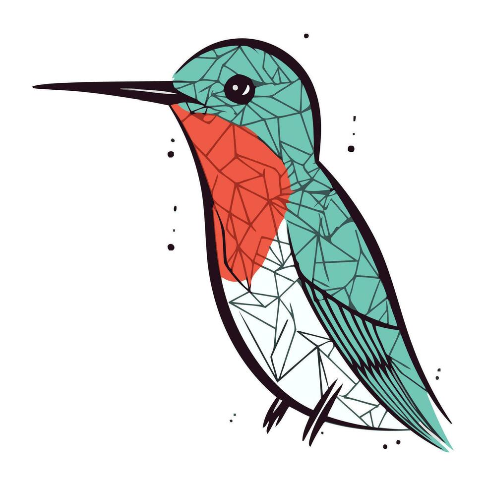 Hand drawn vector illustration of a hummingbird. Isolated on white background.