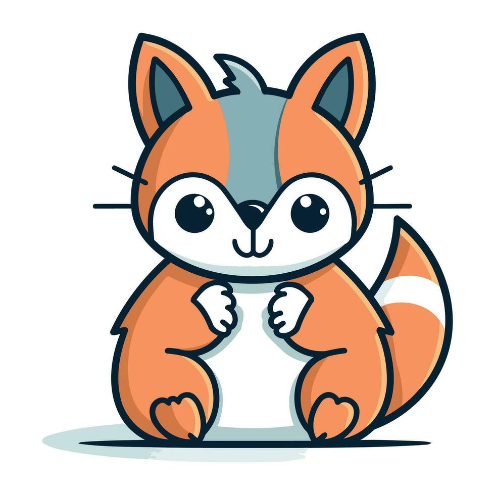 Cute cartoon fox. Vector illustration of a cute little fox.