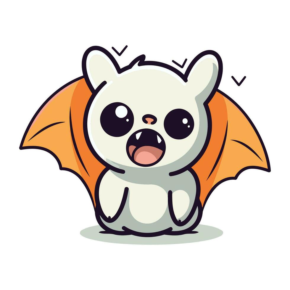cute little bear with bat wings. vector illustration. eps10