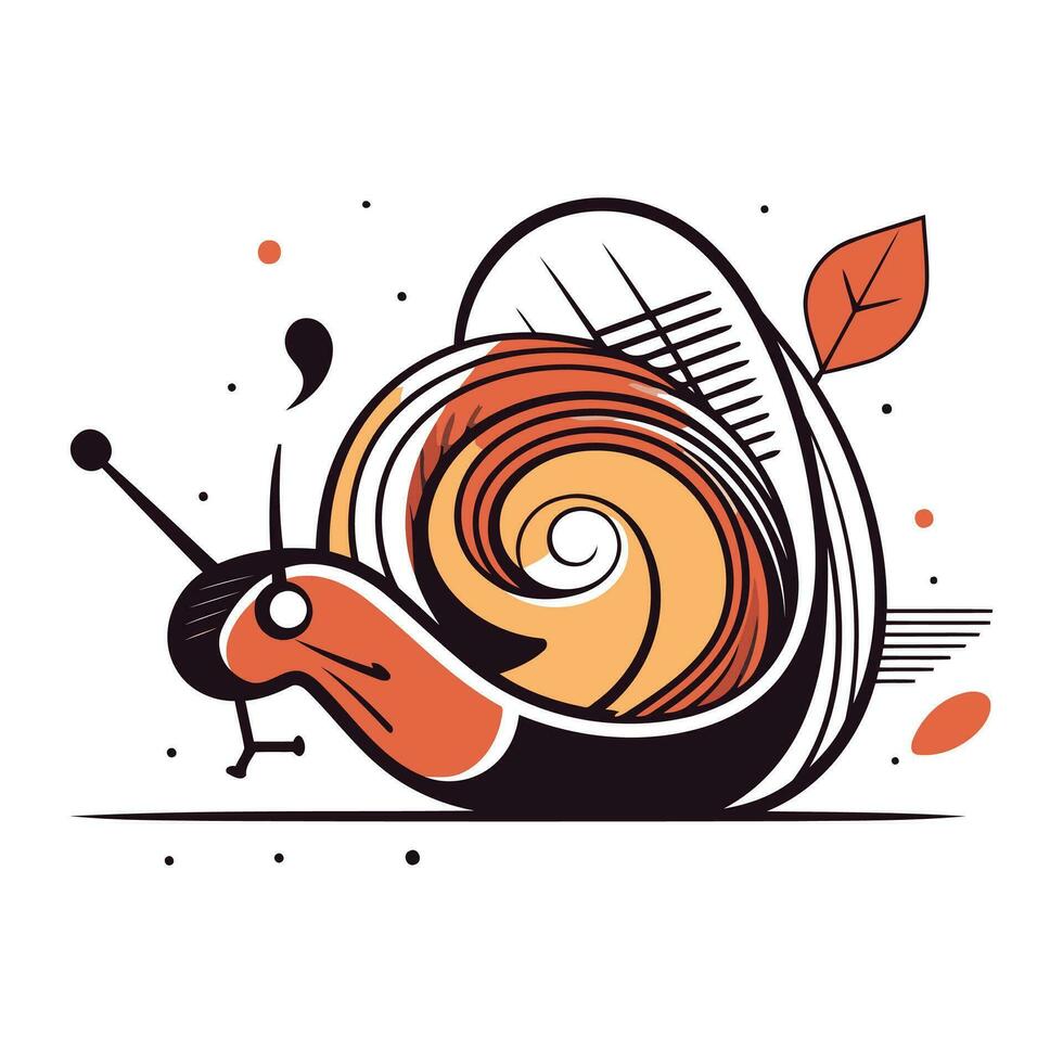 caracol. vector ilustración. aislado en un blanco antecedentes.