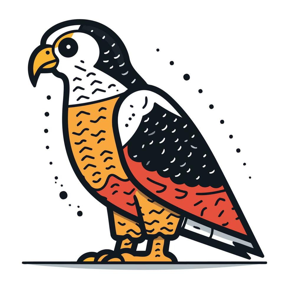 Peregrine falcon. hawk. hawk vector illustration.